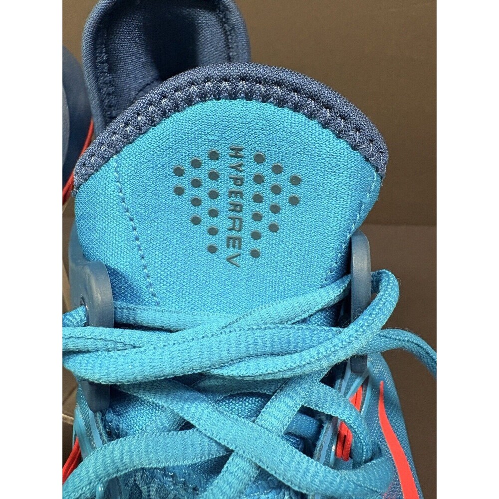 Nike Men’s Blue with Orange Accents Basketball Sneakers - Picture 3 of 16